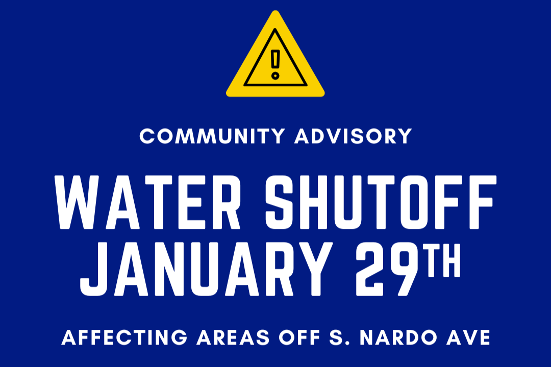 Scheduled Water Shutoff Affecting Areas off of S. Nardo