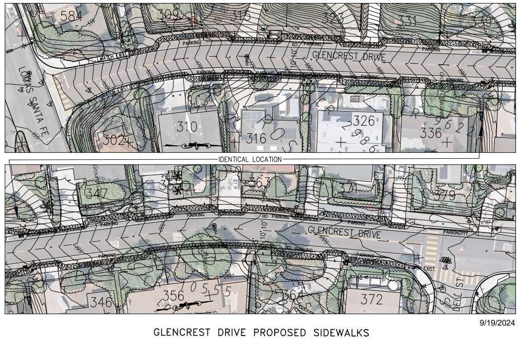 Glencrest Drive Sidewalk Improvement Plans   ﻿Going to City Council for Approval